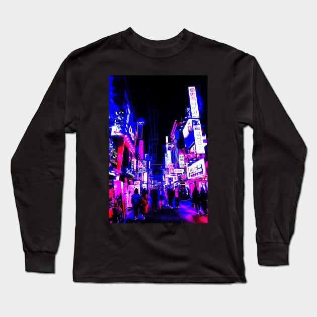 High Contrast Nights Long Sleeve T-Shirt by Caline Design